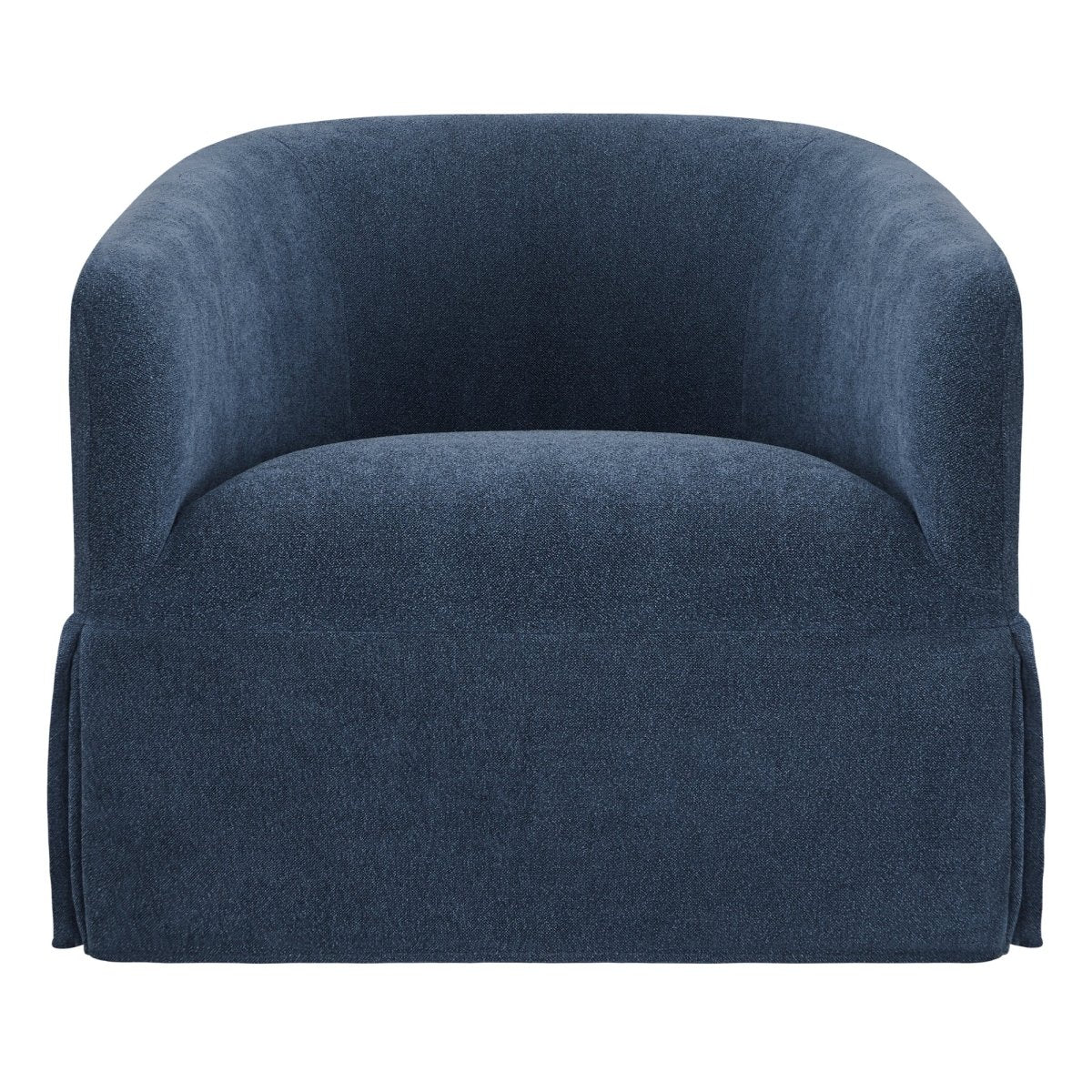 Slipcovered Swivel Armchair in Soft Beige Fabric