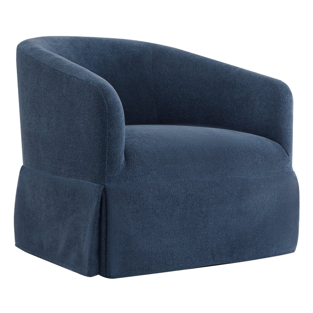 Slipcovered Swivel Armchair in Soft Beige Fabric