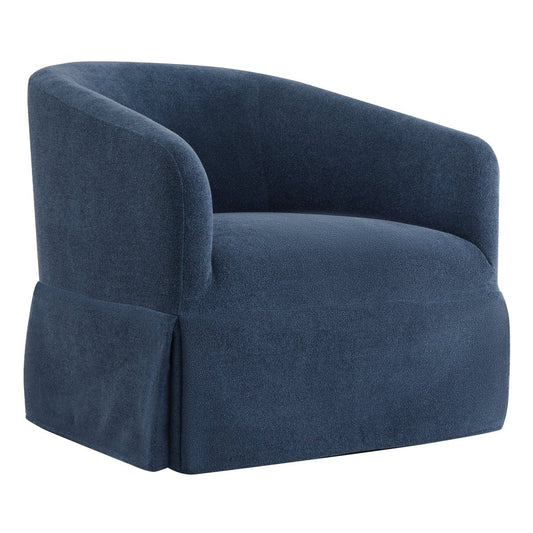 Slipcovered Swivel Armchair in Soft Beige Fabric