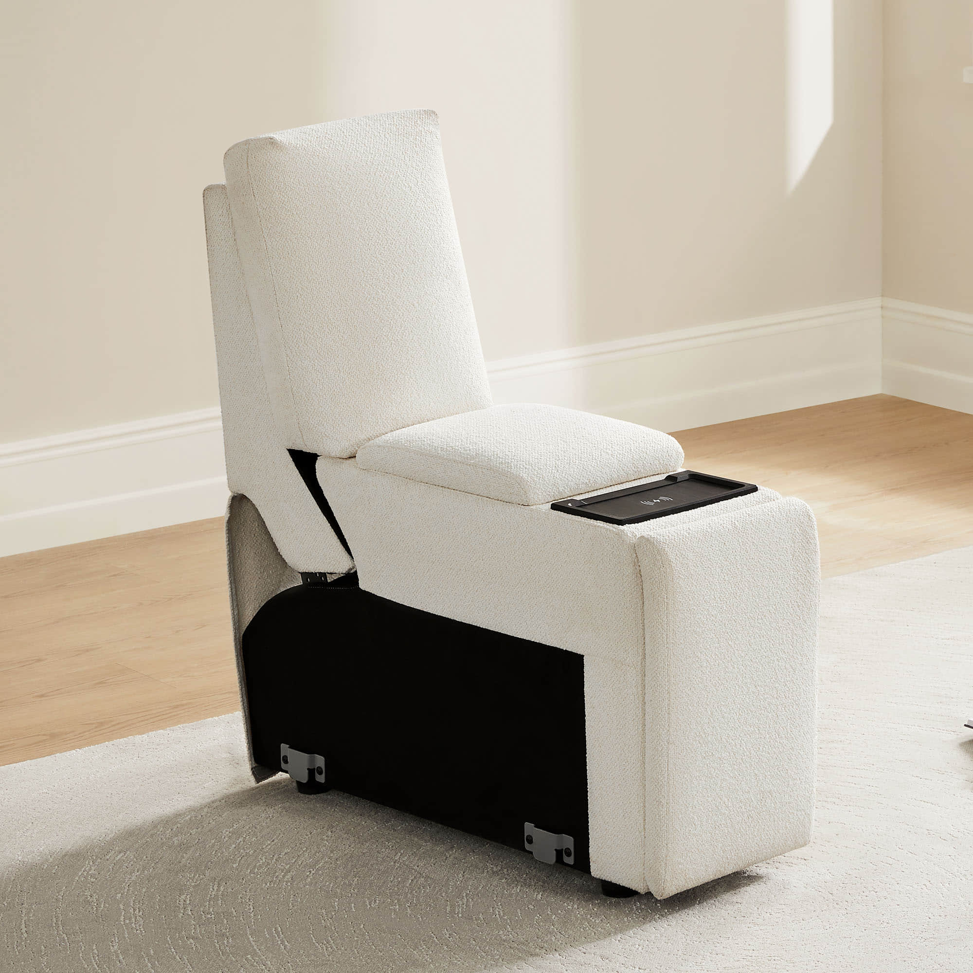 Sofa Console with Sleek Design and Integrated Charging Ports