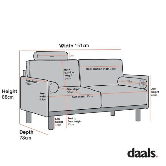 Sofa Sage Green Fabric, 2-Seater Design