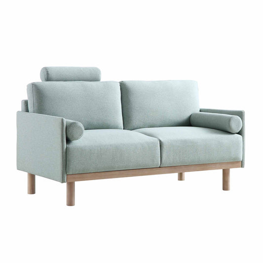 Sofa Sage Green Fabric, 2-Seater Design