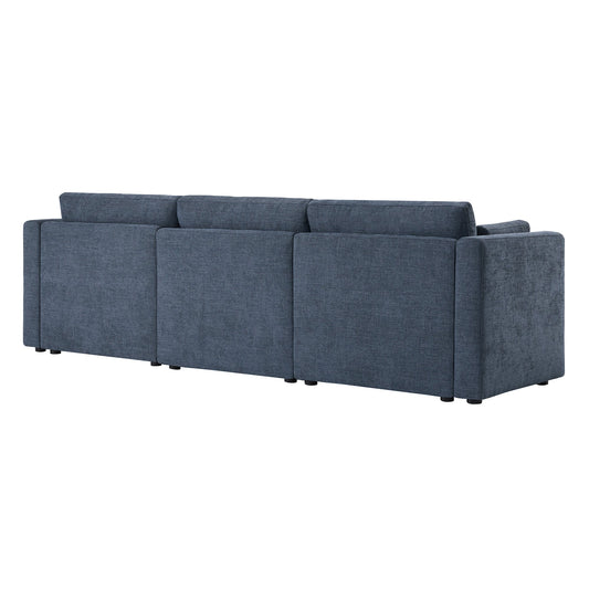 Modular 3-Seat Sofa with Customizable Configuration