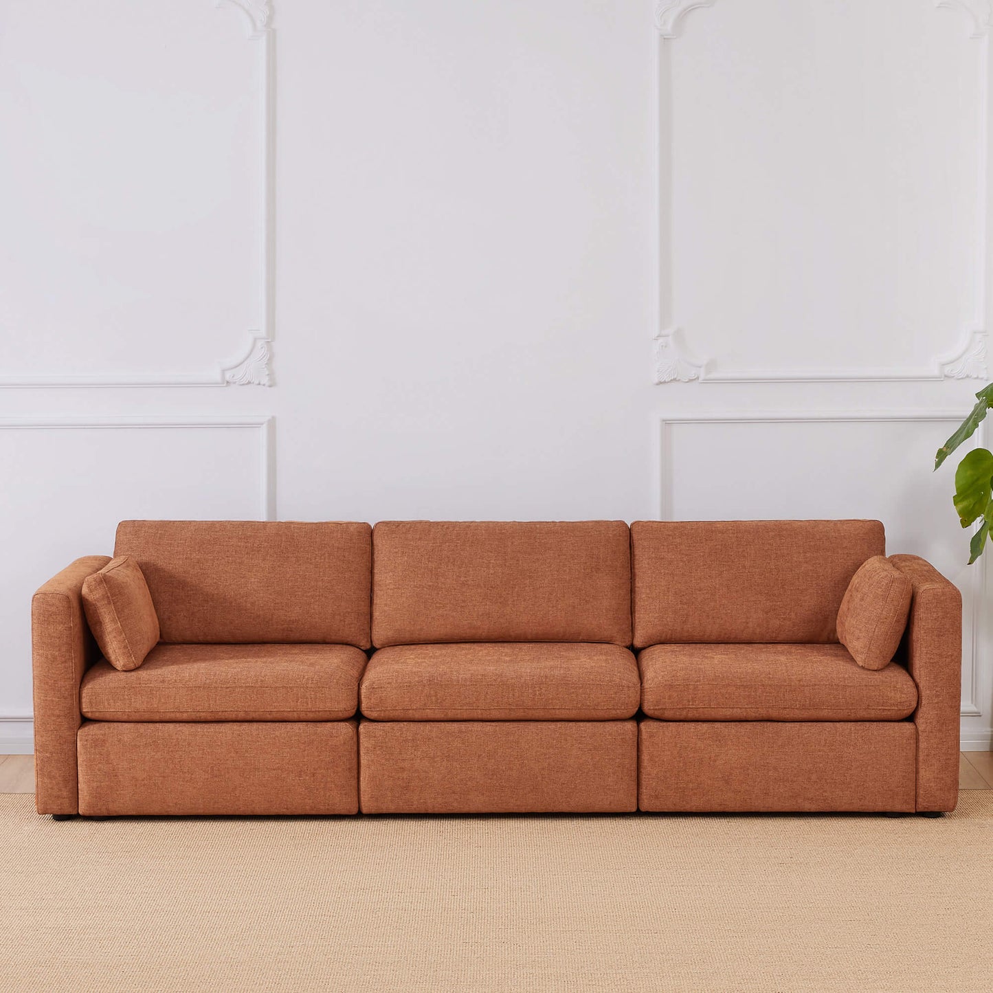Modular 3-Seat Sofa with Customizable Configuration
