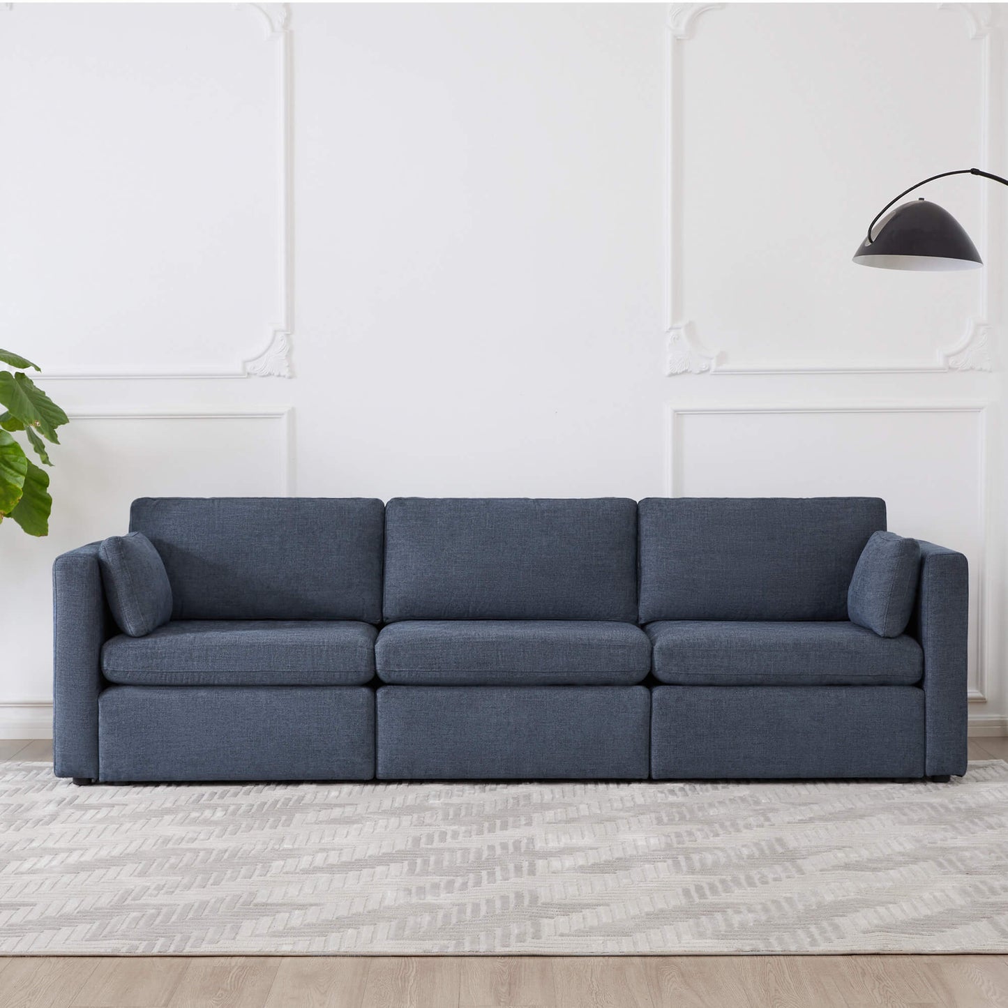 Modular 3-Seat Sofa with Customizable Configuration