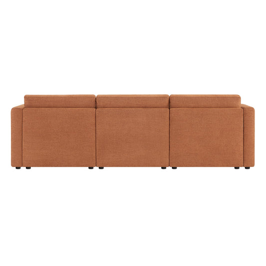 Modular 3-Seat Sofa with Customizable Configuration