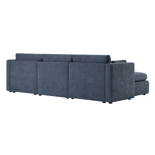 Modular 4-Seat Sofa Chaise with Storage Ottoman