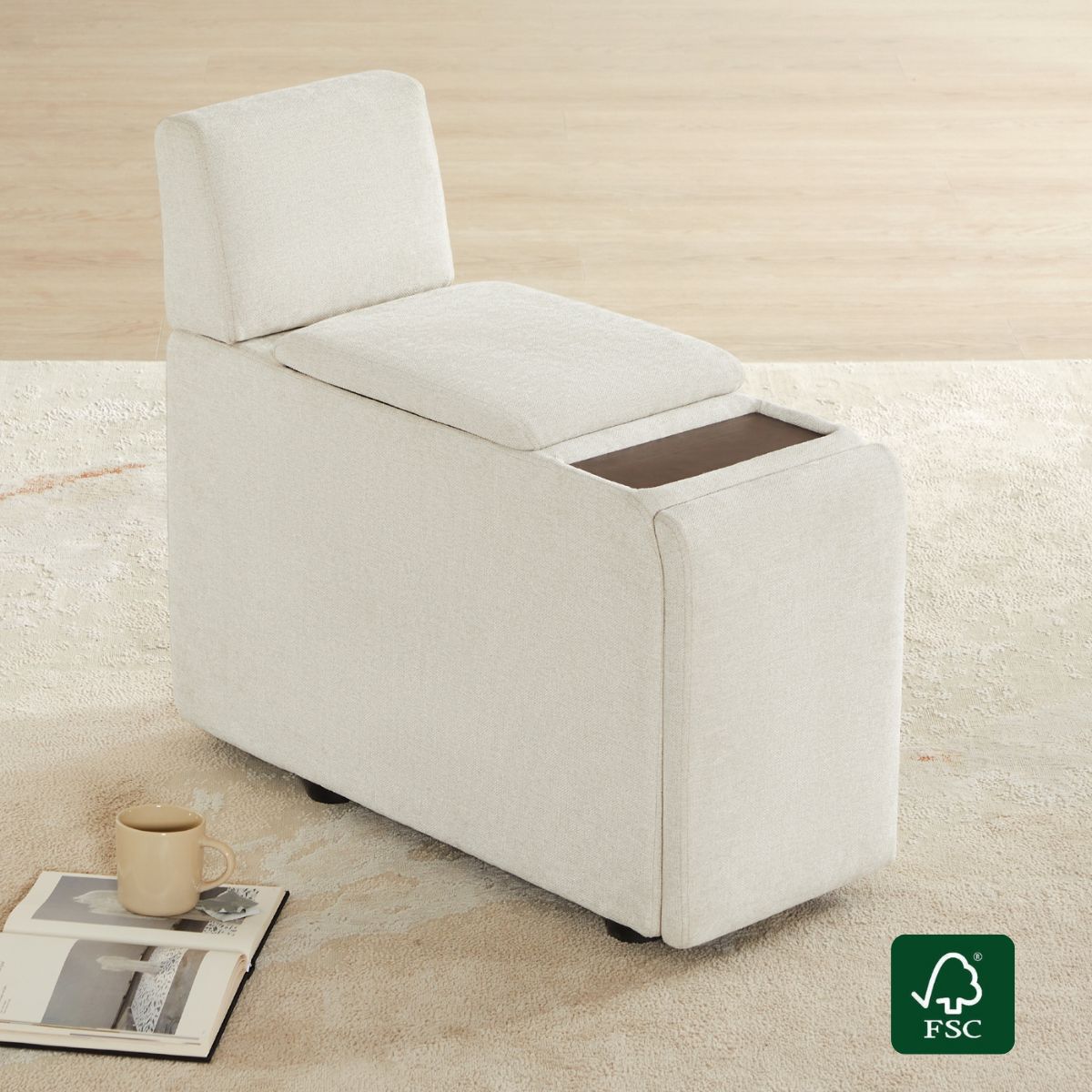Storage Console with Power Outlets and Ample Space