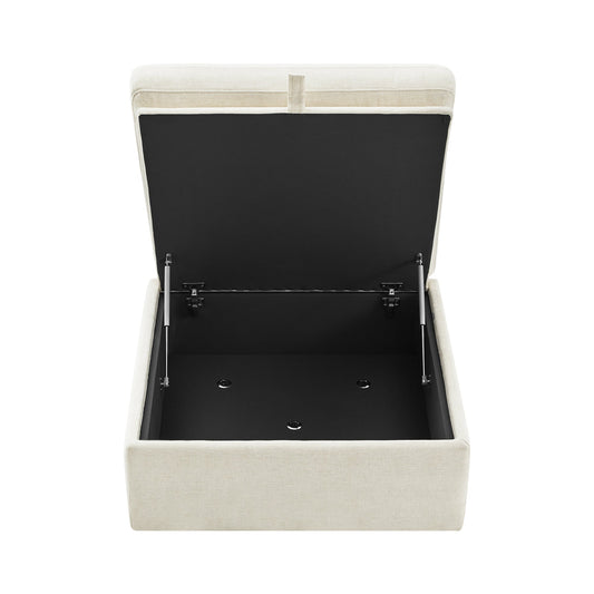 Storage Ottoman with Tufted Top Design