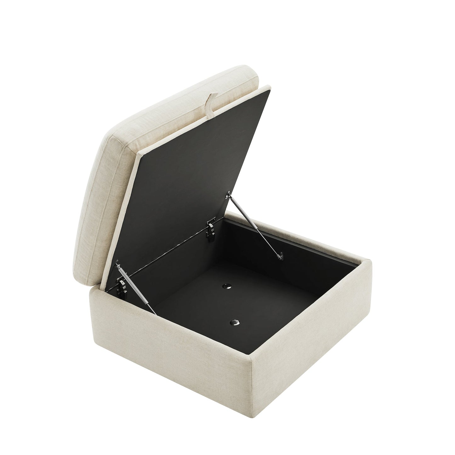 Storage Ottoman with Tufted Top Design
