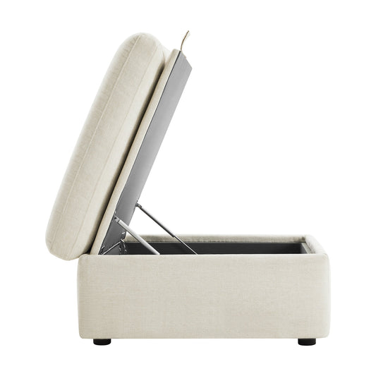 Storage Ottoman with Tufted Top Design