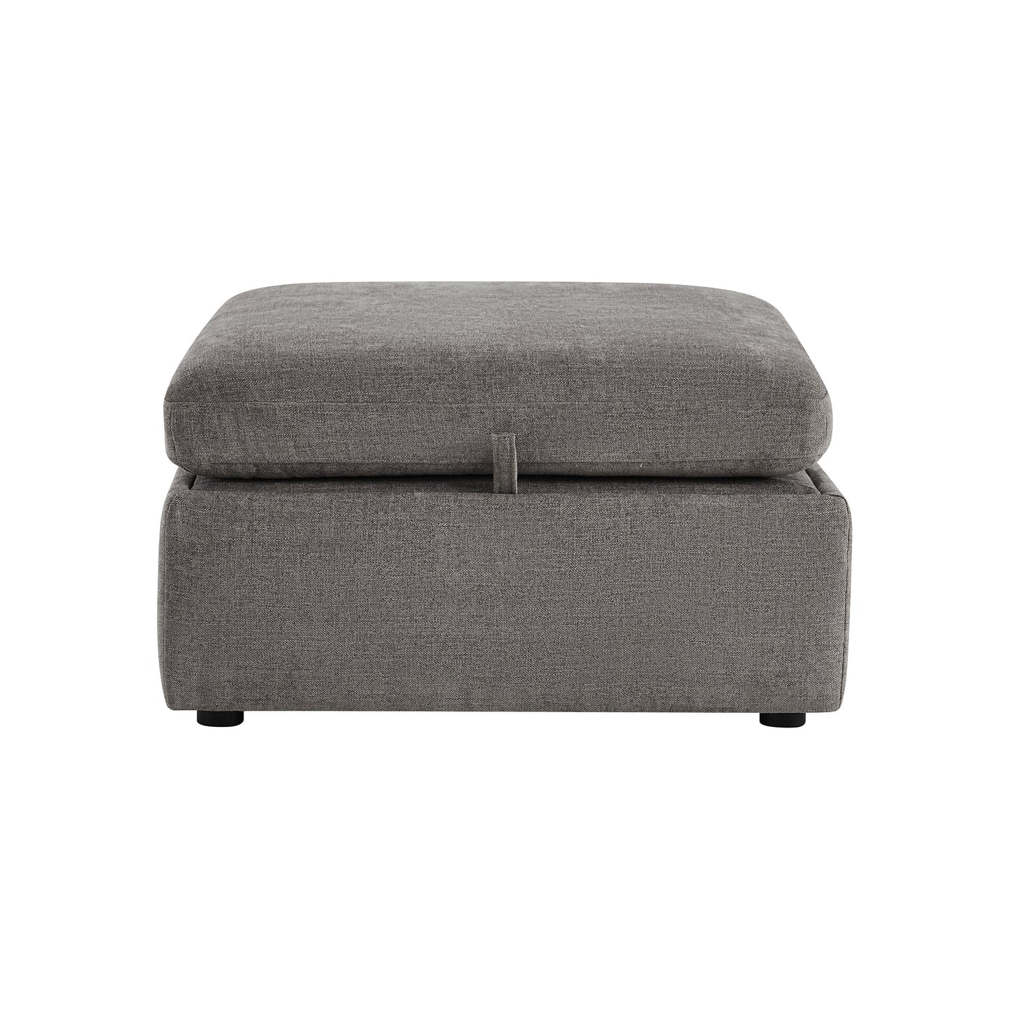 Storage Ottoman with Tufted Top Design