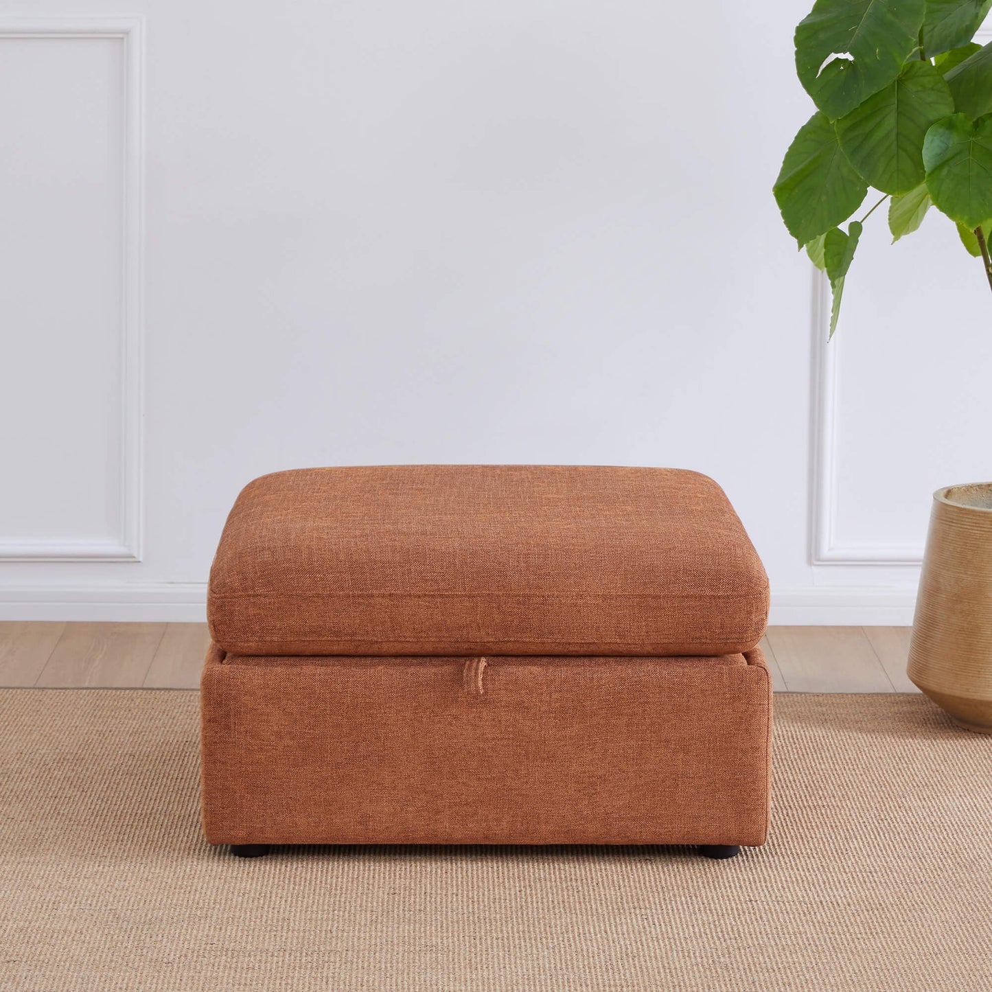 Storage Ottoman with Tufted Top Design
