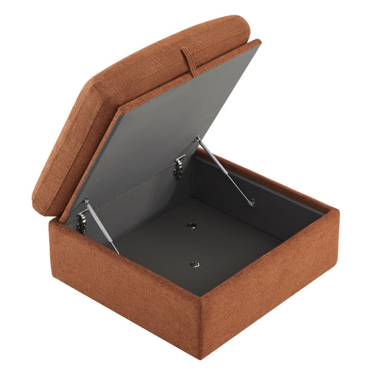 Storage Ottoman with Tufted Top Design