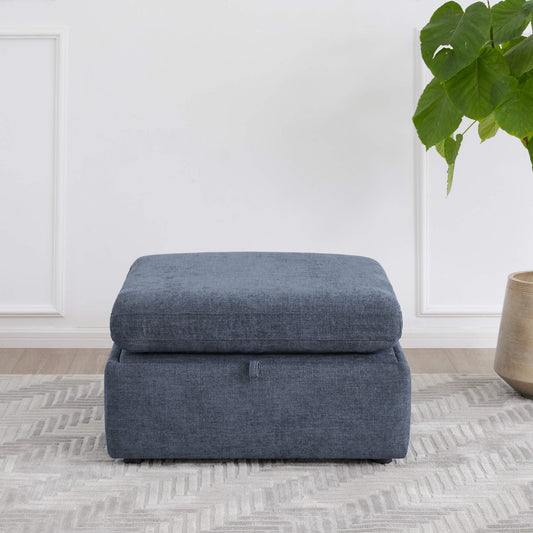 Storage Ottoman with Tufted Top Design