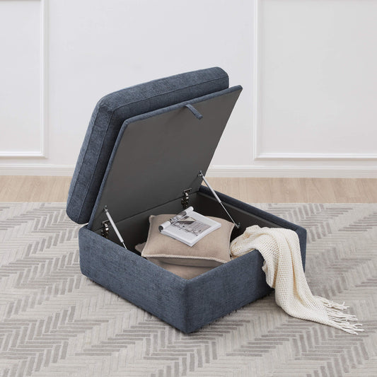 Storage Ottoman with Tufted Top Design