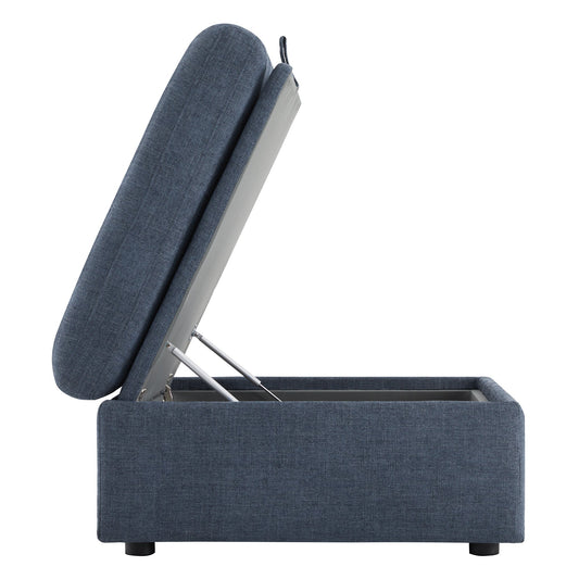 Storage Ottoman with Tufted Top Design
