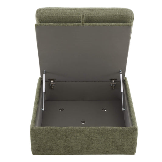 Storage Ottoman with Tufted Top Design