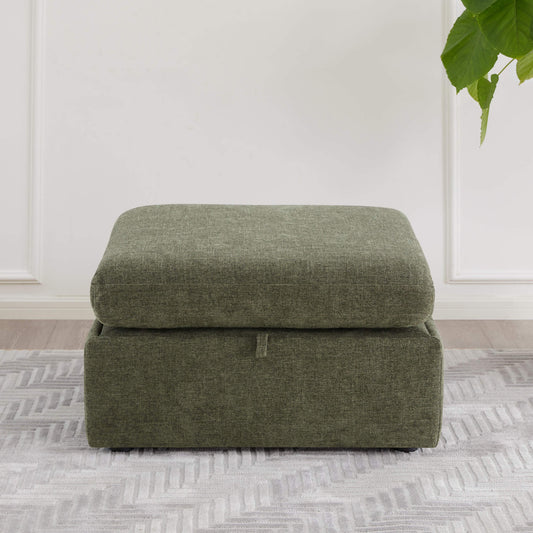 Storage Ottoman with Tufted Top Design