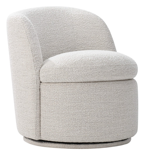 Swivel Accent Chair in Boucle Fabric