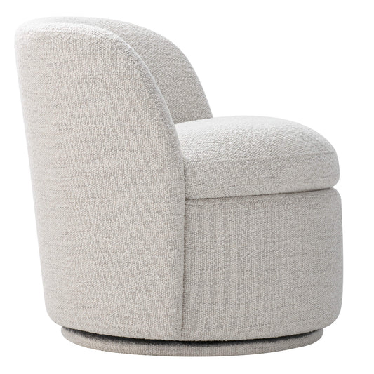 Swivel Accent Chair in Boucle Fabric