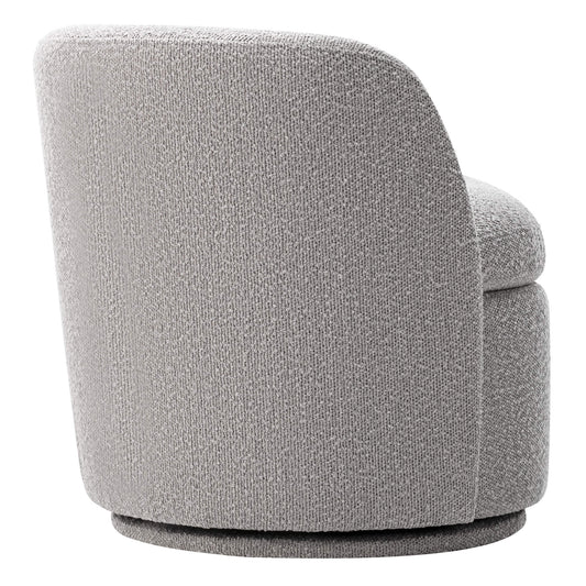 Swivel Accent Chair in Boucle Fabric