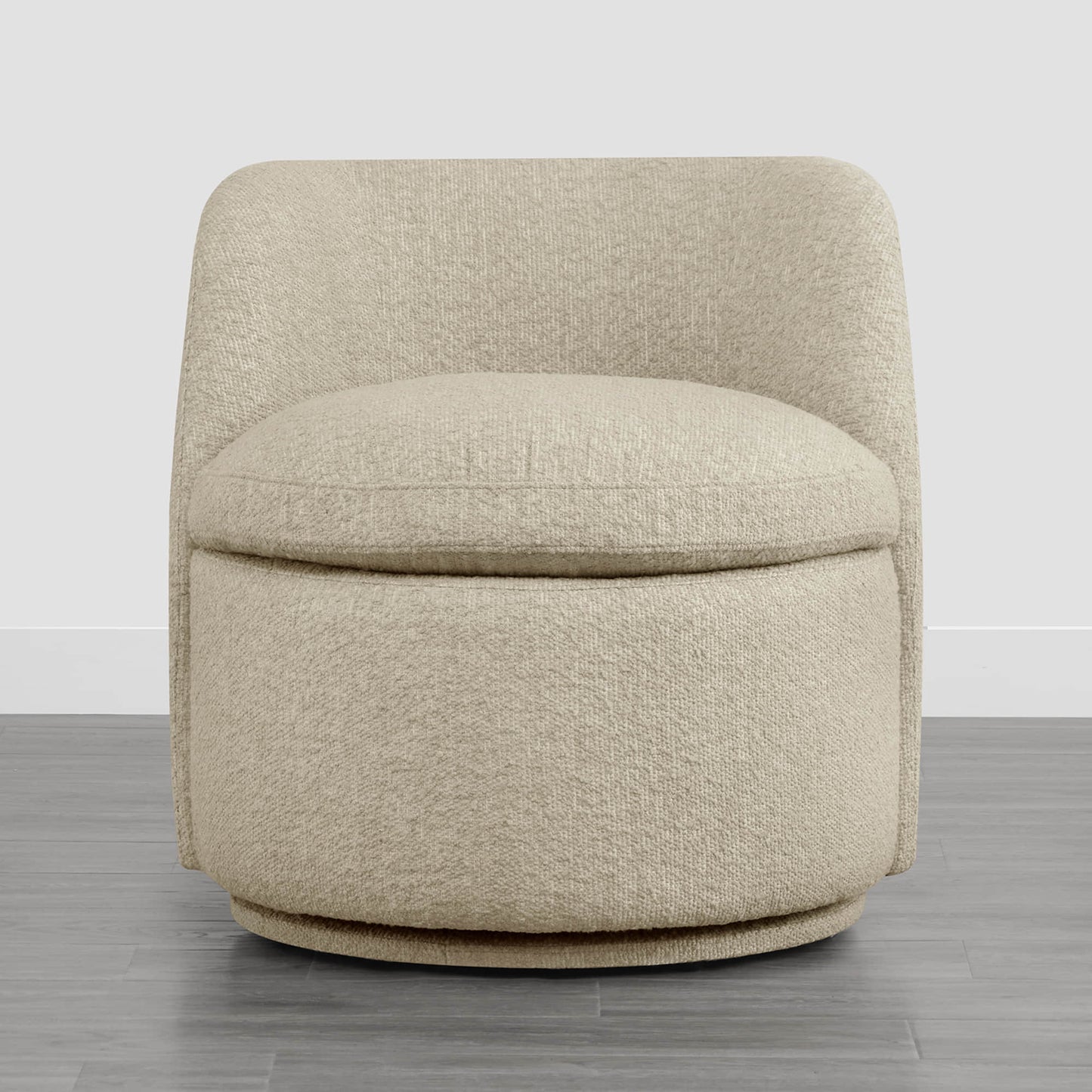 Swivel Accent Chair in Boucle Fabric