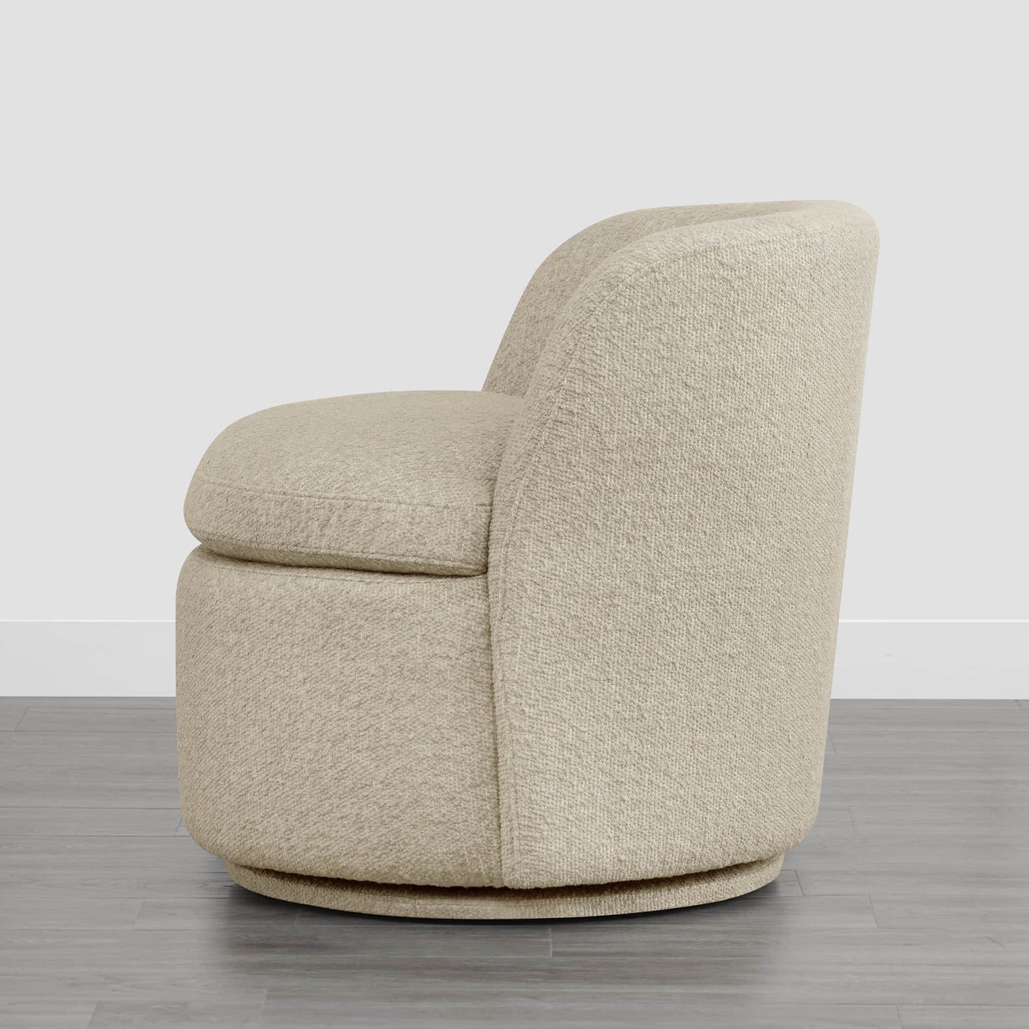 Swivel Accent Chair in Boucle Fabric