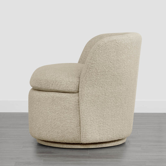 Swivel Accent Chair in Boucle Fabric