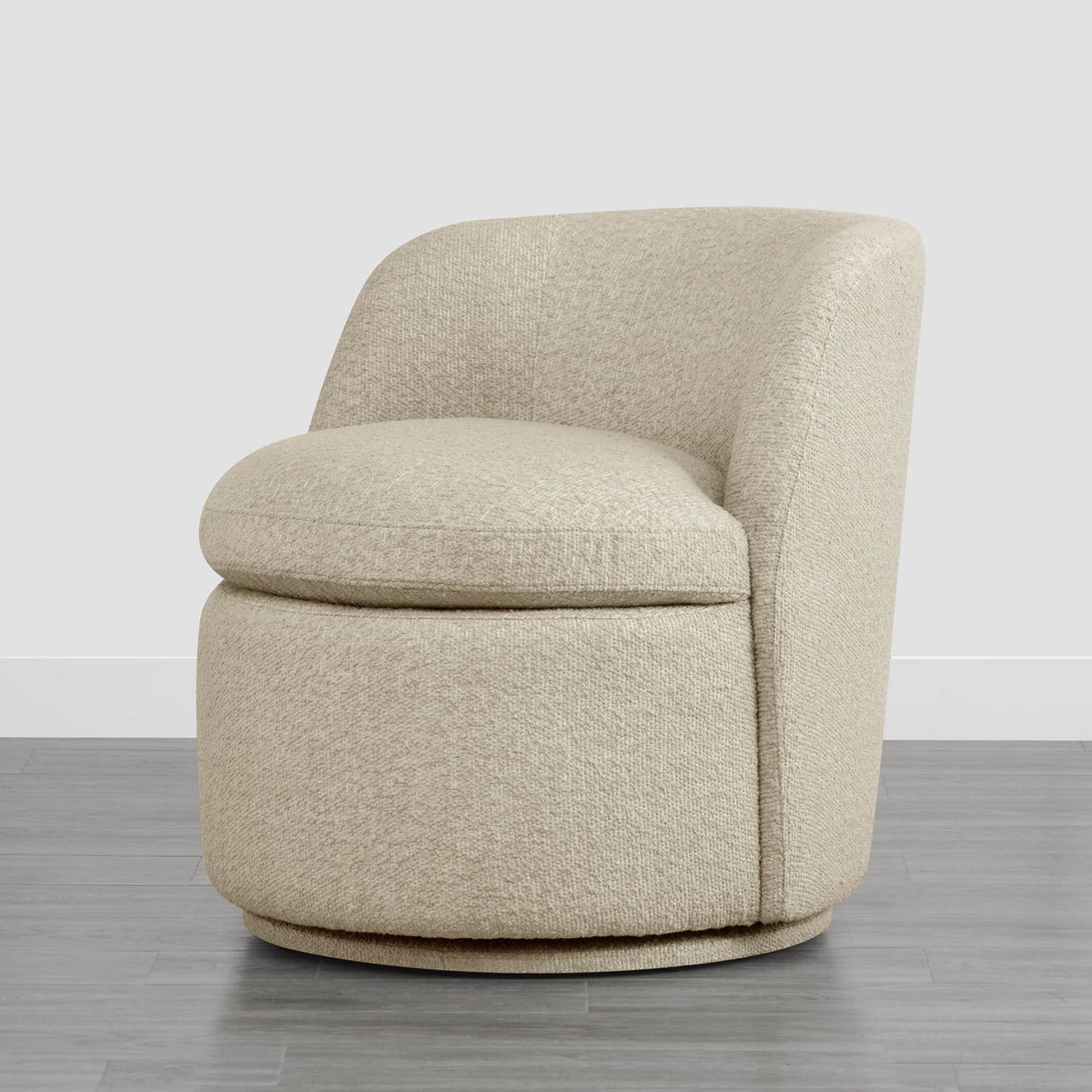 Swivel Accent Chair in Boucle Fabric