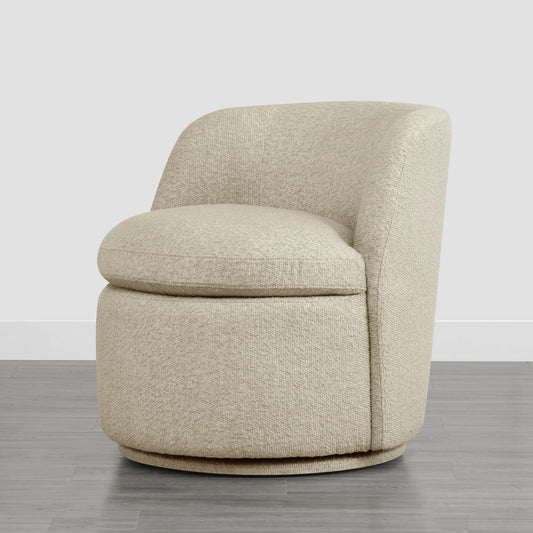 Swivel Accent Chair in Boucle Fabric