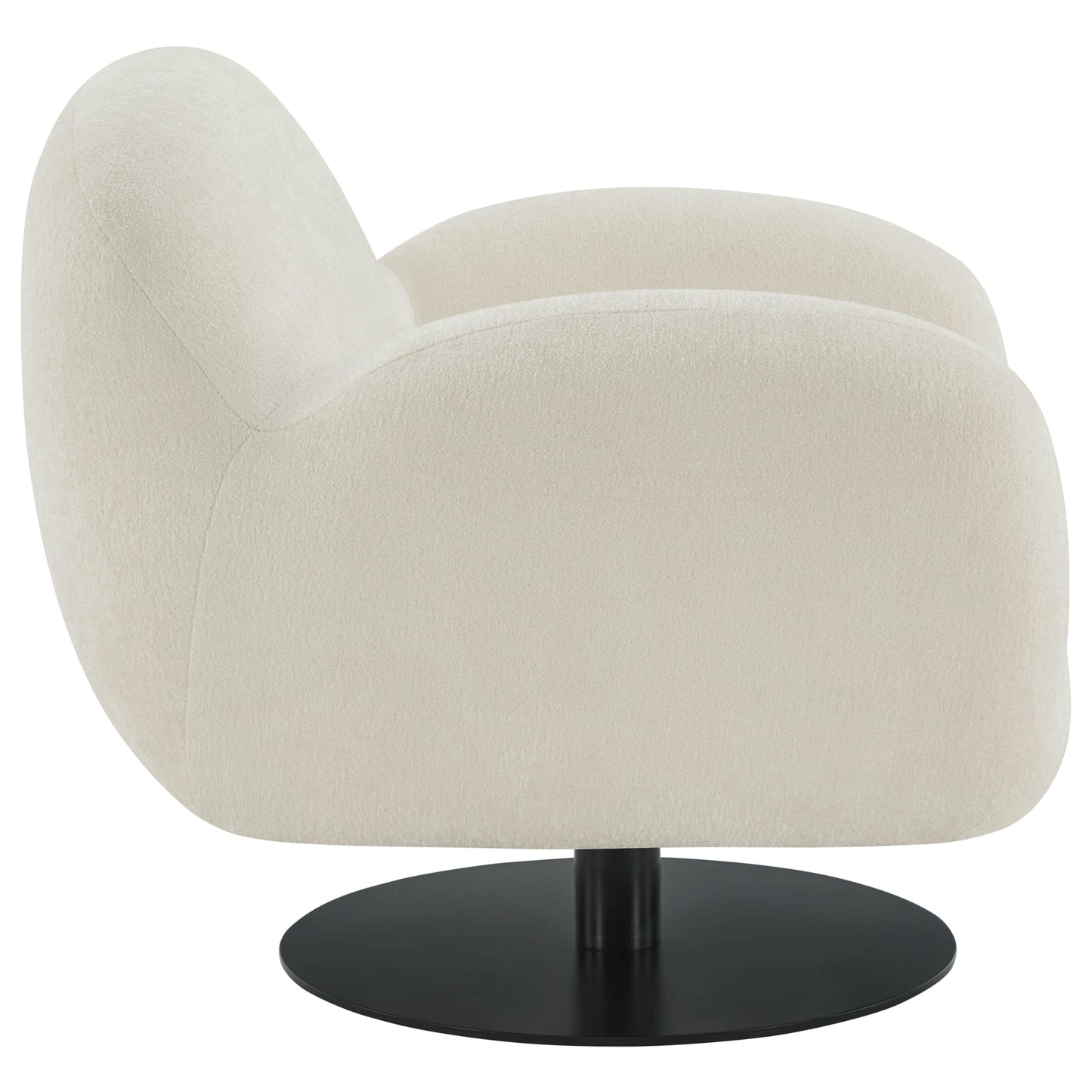 Swivel Accent Chair in Cloud Puffy Genuine Leather