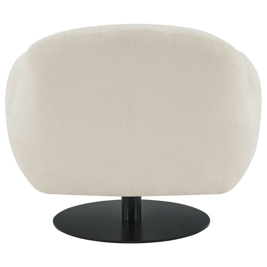 Swivel Accent Chair in Cloud Puffy Genuine Leather