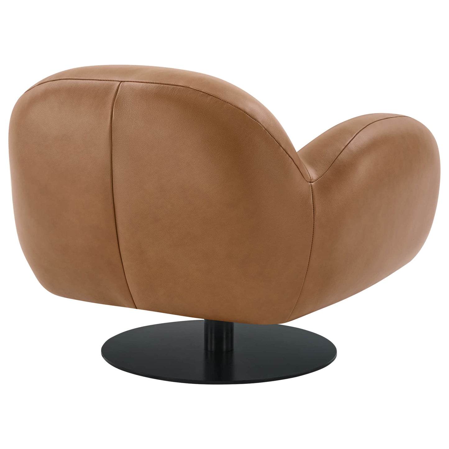 Swivel Accent Chair in Cloud Puffy Genuine Leather