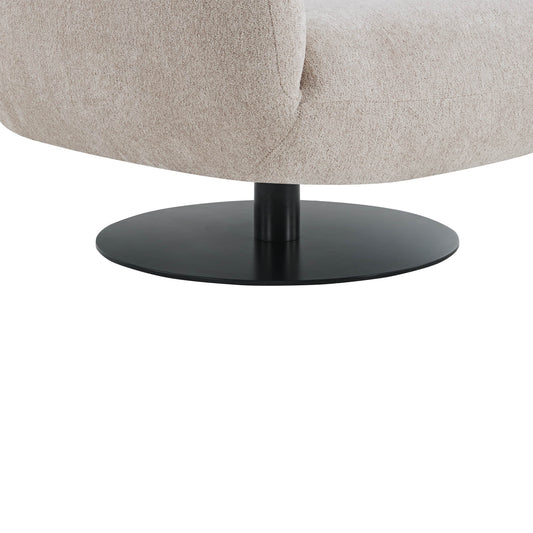 Swivel Accent Chair in Cloud Puffy Genuine Leather