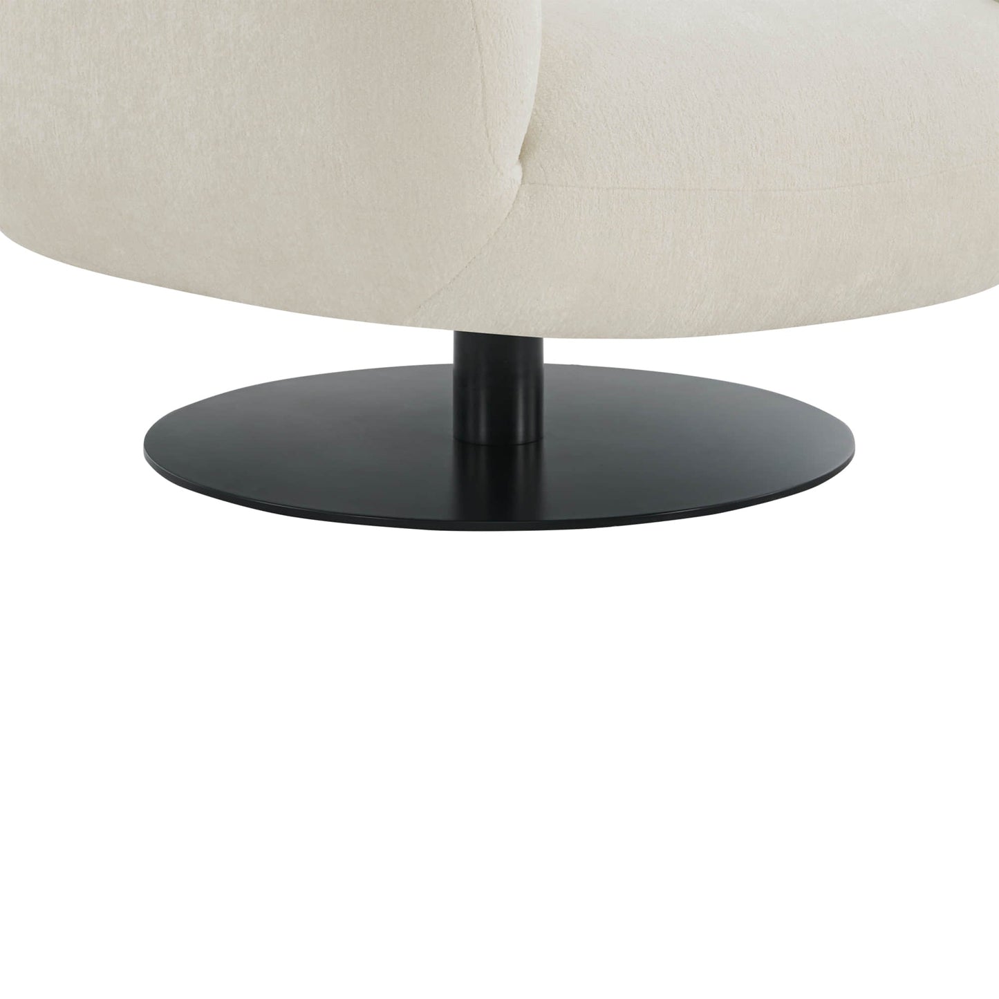 Swivel Accent Chair in Cloud Puffy Genuine Leather