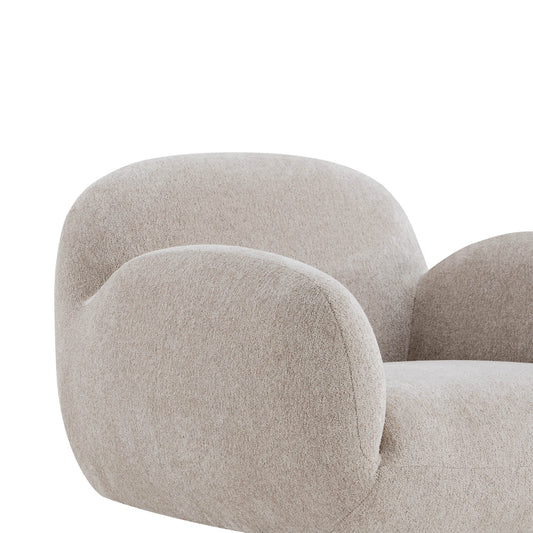 Swivel Accent Chair in Cloud Puffy Genuine Leather
