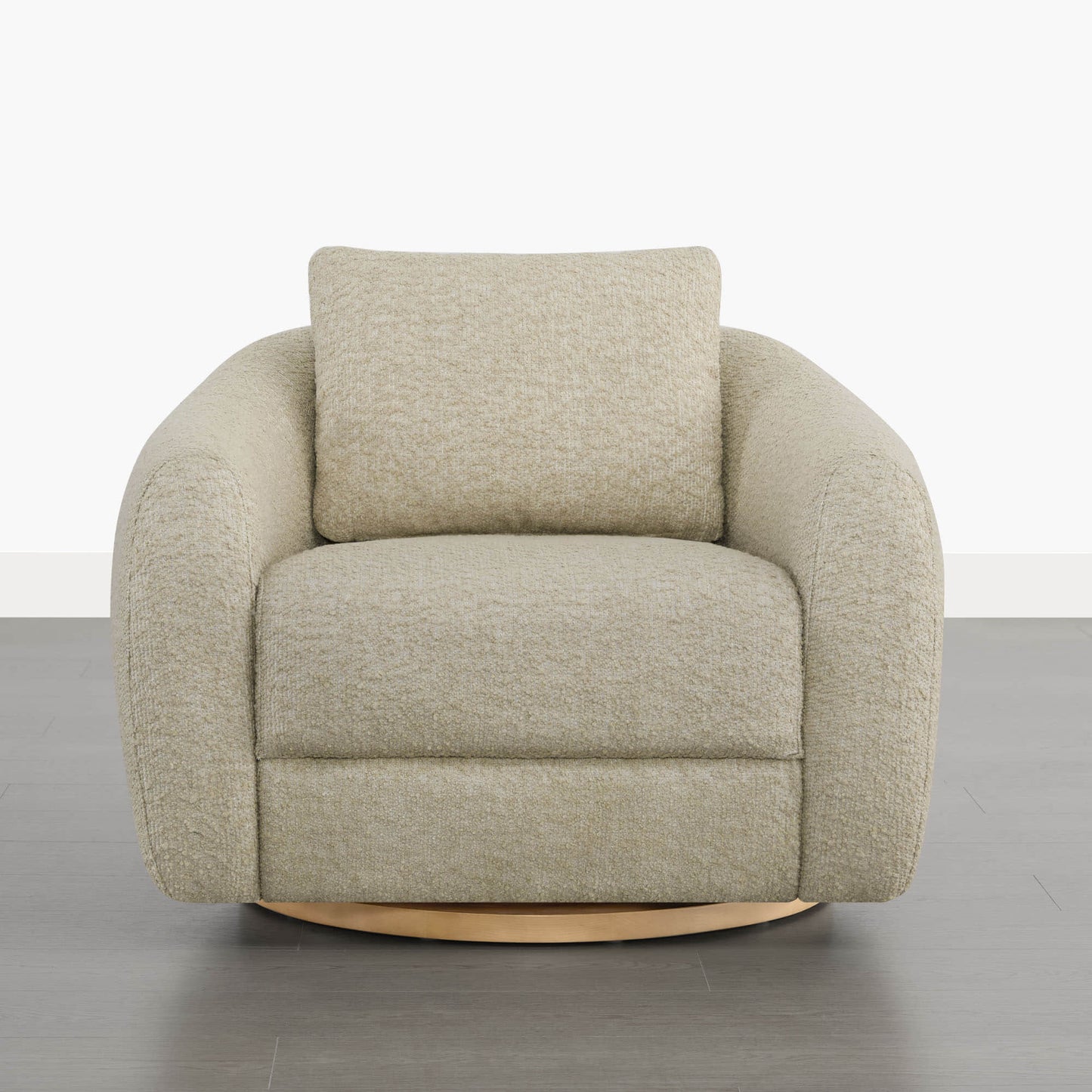 Swivel Accent Chair in Genuine Leather with Modern Design