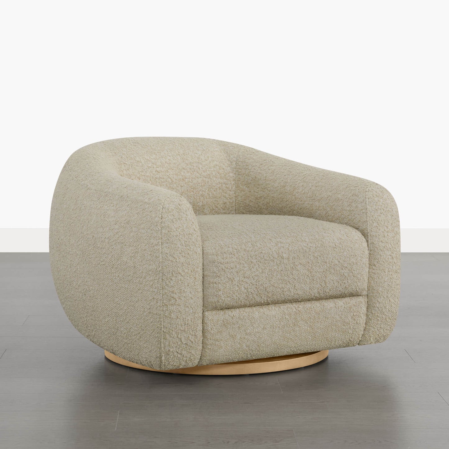 Swivel Accent Chair in Genuine Leather with Modern Design