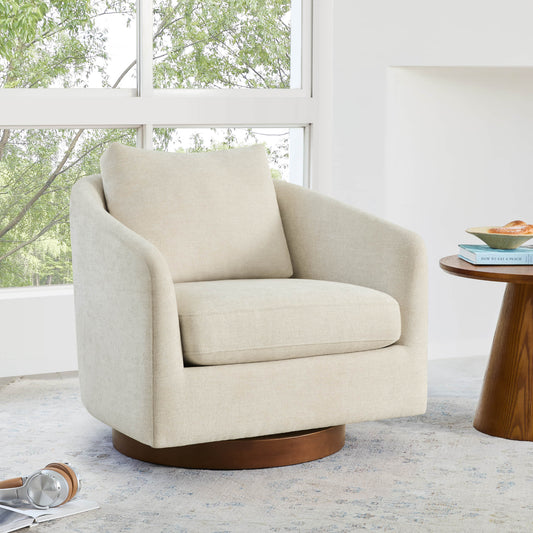 Swivel Accent Chair in Modern Design with Back Cushion