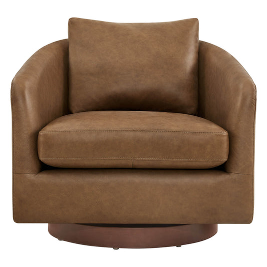 Swivel Accent Chair in Modern Design with Back Cushion