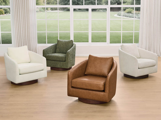 Swivel Accent Chair in Modern Design with Back Cushion