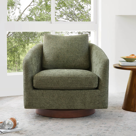 Swivel Accent Chair in Modern Design with Back Cushion