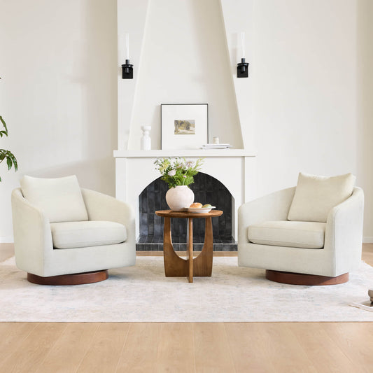 Swivel Accent Chair in Modern Design with Back Cushion
