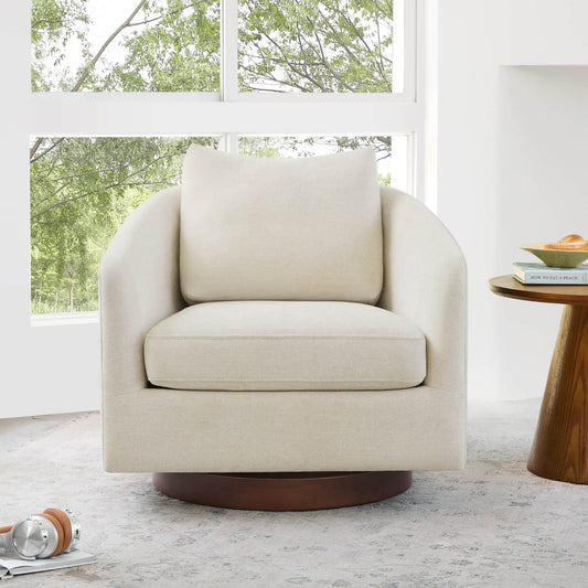 Swivel Accent Chair in Modern Design with Back Cushion