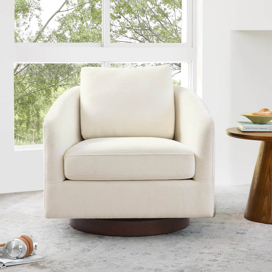 Swivel Accent Chair in Modern Design with Back Cushion