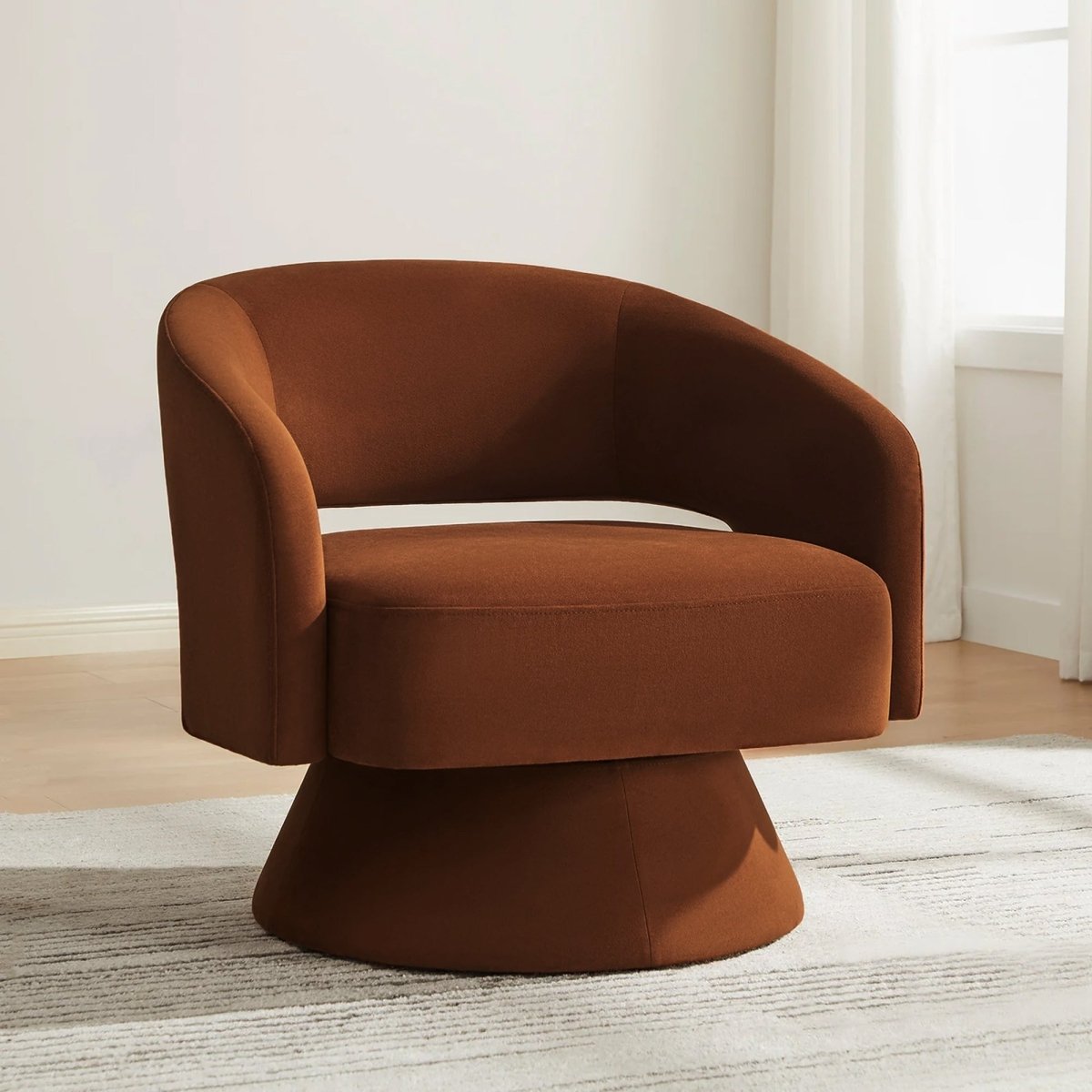 Swivel Accent Chair in Soft Velvet