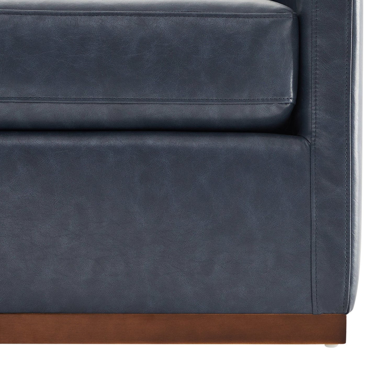 Swivel Accent Chair with Wooden Base and Curved Design