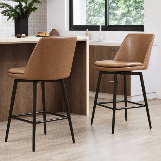 Swivel Bar Stool in Classic Black with Padded Seat