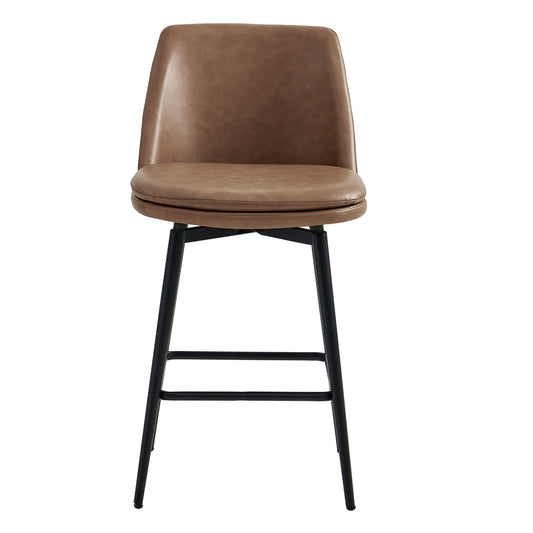 Swivel Bar Stool in Classic Black with Padded Seat